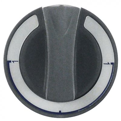 knob switch 1-0-1 ø 60mm shaft ø 6x4,6mm shaft flat upper grey