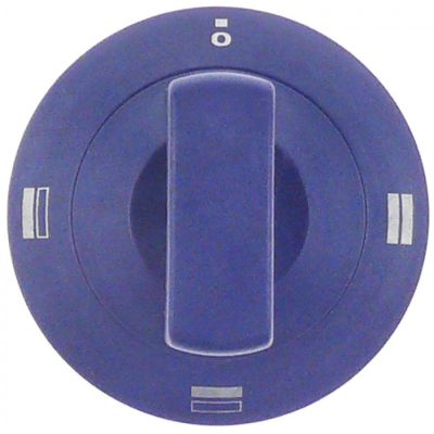 knob oven TH/TH+BH/BH ø 60mm shaft ø 8x6,5mm shaft flat upper blue