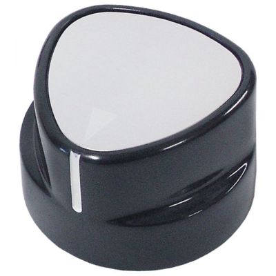 knob ø 48mm shaft ø 6x4,6mm silver/black