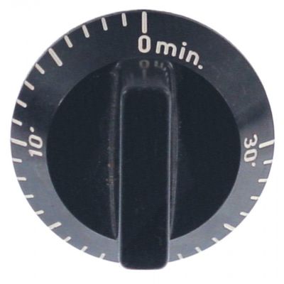 knob time 30min ø 55mm shaft ø 6x4,6mm shaft flat bottom black