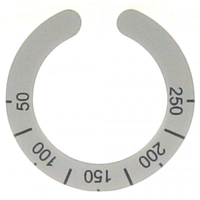 knob dial plate thermostat t.max. 250°C 50-250°C grey