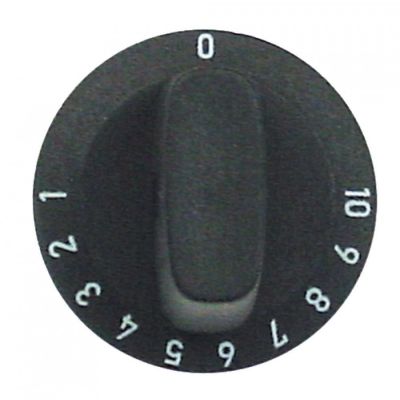 knob thermostat 1-10 ø 28mm shaft ø 6x4,6mm shaft flat bottom