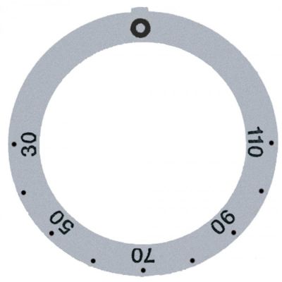knob dial plate silver thermostat t.max. 110°C - Code 111878