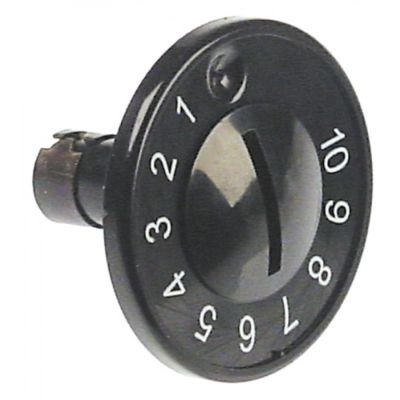 knob thermostat 1-10 ø 40mm shaft ø 6x4,6mm shaft flat bottom