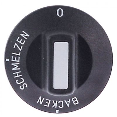 knob 0-SCHMELZEN-BACKEN ø 50mm shaft ø 6x4,6mm shaft flat upper