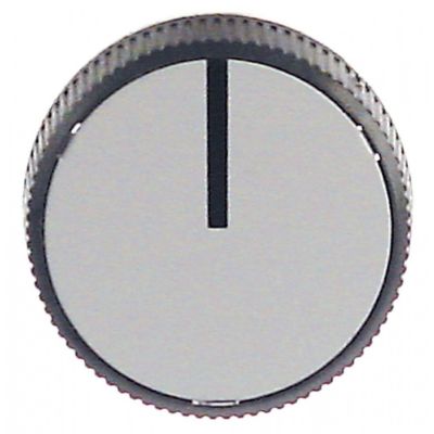 knob switch zero mark ø 44mm shaft ø 6x4,6mm shaft flat upper silver