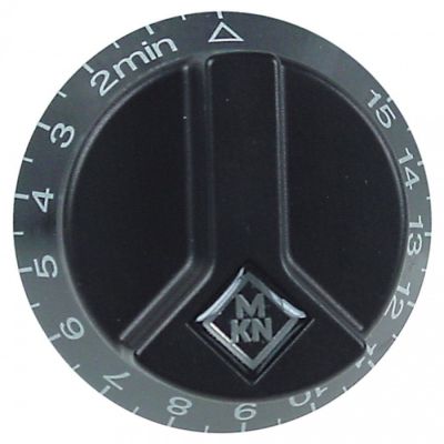 knob time 15min ø 65mm shaft ø 6x4,6mm shaft flat upper black