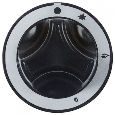 knob gas tap with ignition flame ø 60mm shaft ø 9x6,5mm shaft flat horizontal black