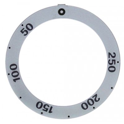knob dial plate silver thermostat t.max. 250°C - Code 111947