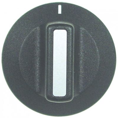 knob switch zero mark ø 42 mm shaft ø 6x4,6mm flat surface bottom black - 111985