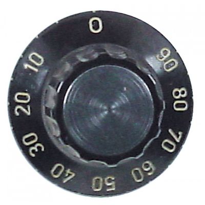 knob time 90min ø 43mm shaft ø 6x4,6mm shaft flat upper black