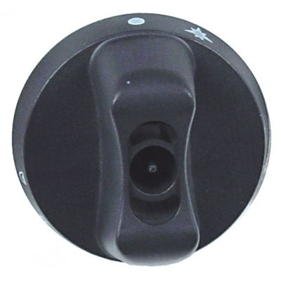 knob gas thermostat 1-7 ø 65mm shaft ø 10x8mm shaft flat upper black