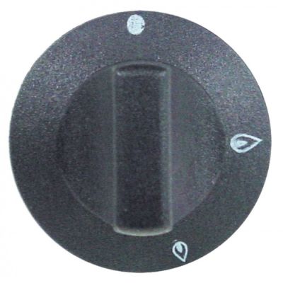 knob gas tap without ignition flame ø 55mm shaft ø 6x4,6mm shaft flat universal black