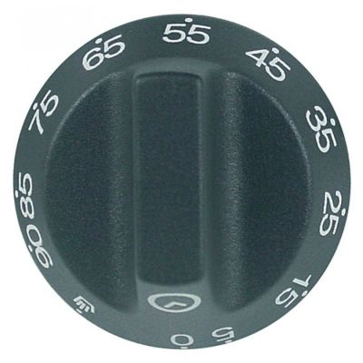 knob time 90min + permanent ON ø 55mm shaft ø 6x4,6mm shaft flat upper black