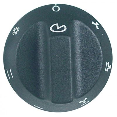 knob oven ø 55mm shaft ø 6x4,6mm shaft flat upper with extended shaft black
