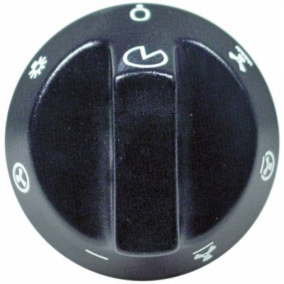 knob oven ø 55mm shaft ø 6x4,6mm shaft flat upper with extended shaft black