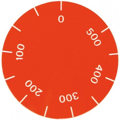 knob dial plate thermostat t.max. 500°C ED ø 42mm red