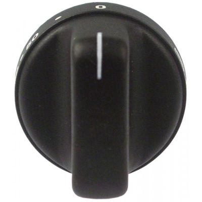 knob thermostat t.max. 240°C ø 49mm shaft ø 6x4,6mm shaft flat upper black