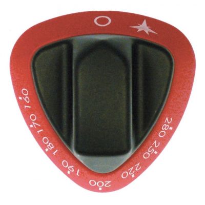 knob gas thermostat t.max. 280°C 160-280°C shaft ø 8x6,5mm shaft flat upper red