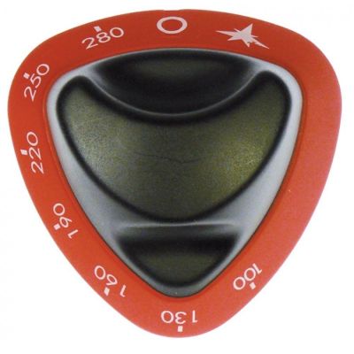knob gas thermostat t.max. 280°C 100-280°C shaft ø 8x6,5mm shaft flat upper red