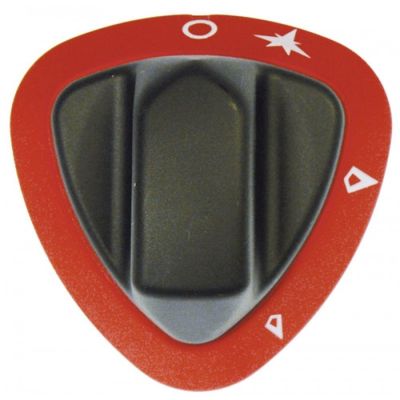 knob gas tap with ignition flame ø 77mm shaft ø 8x6,5mm shaft flat upper red