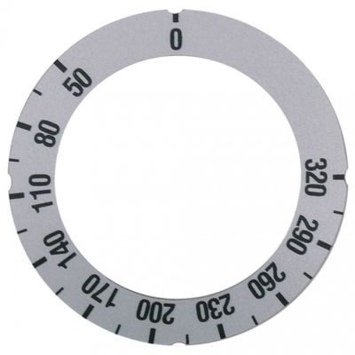 Disc indicator argintiu autoadeziv cu simbol 50-320°C, ext. ø 63 mm, int ø 45,5 mm - 112222