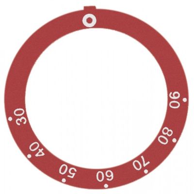 knob dial plate red thermostat t.max. 90°C 30-90°C - Code 112258