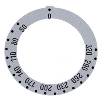 knob dial plate silver thermostat t.max. 320°C - Code 112277