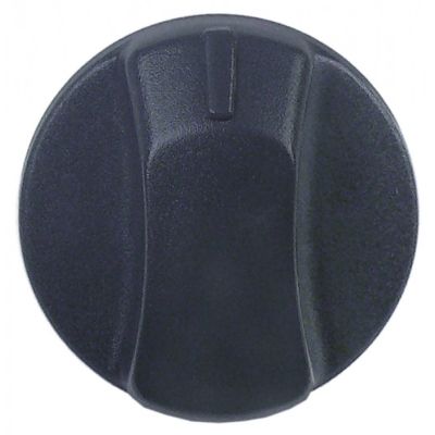 knob switch zero mark ø 39mm shaft ø 6x4,6mm shaft flat bottom black