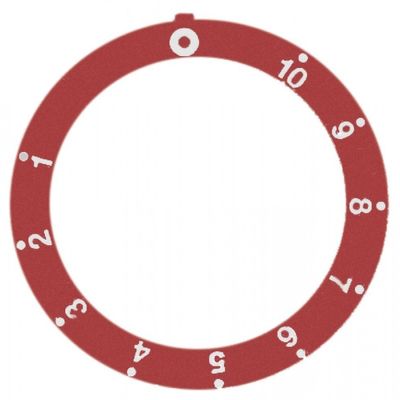 knob dial plate red thermostat 1-10 - Code 112294