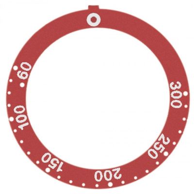 knob dial plate red thermostat t.max. 300°C - Code 112300