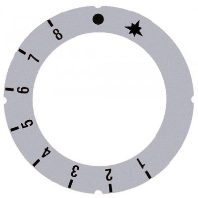 knob dial plate silver gas thermostat 1-8 - Code 112325