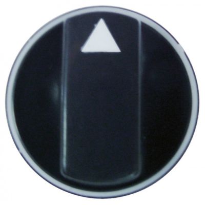 knob switch zero mark ø 40mm shaft ø 6x4,6mm shaft flat left black