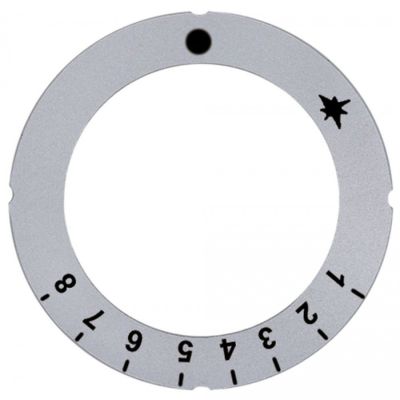 knob dial plate silver gas thermostat 1-8 - Code 112363