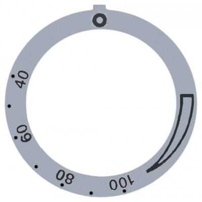 knob dial plate silver thermostat t.max. 150°C - Code 112384