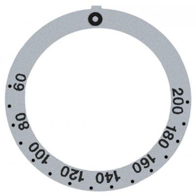 knob dial plate silver thermostat t.max. 200°C - Code 112395