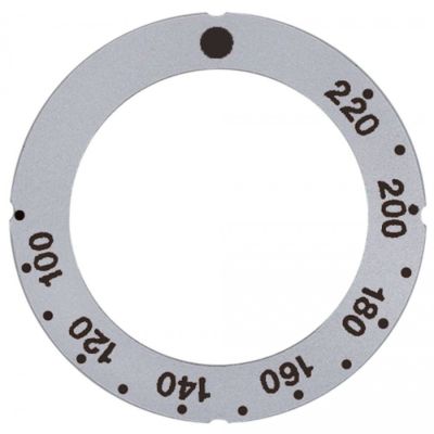 knob dial plate silver thermostat t.max. 220°C - Code 112401