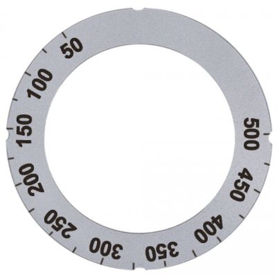 knob dial plate silver thermostat t.max. 500°C - Code 112409