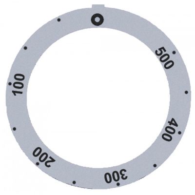 knob dial plate silver thermostat t.max. 500°C - Code 112411