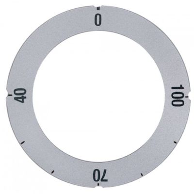 knob dial plate silver thermostat t.max. 100°C - Code 112449