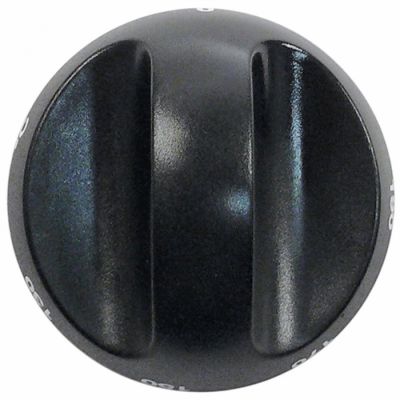knob thermostat t.max. 190°C ø 70mm shaft ø 6x4,6mm shaft flat upper black