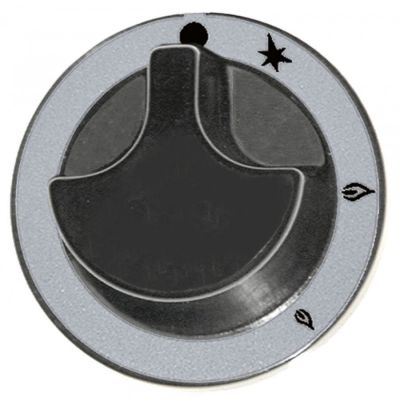 knob gas tap with ignition flame ø 62mm shaft ø 6x4,6mm shaft flat upper