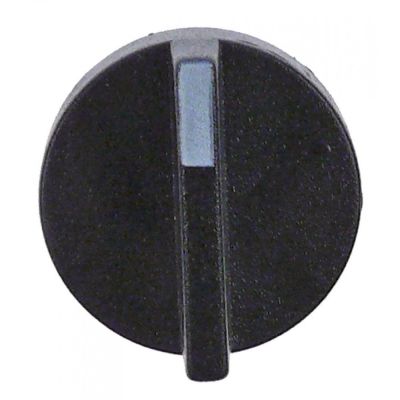 knob switch zero mark ø 19mm shaft ø 6x4,6mm black