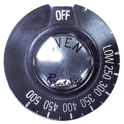 knob gas thermostat ø 49mm shaft flat ROBERTSHAW black t.max. 500°F