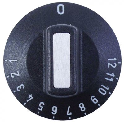knob thermostat 1-12 ø 50mm shaft ø 6x4,6mm shaft flat upper