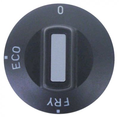 knob 0-ECO-FRY ø 50mm shaft ø 6x4,6mm shaft flat upper black