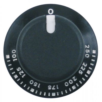 knob thermostat t.max. 250°C 100-250°C ø 56mm shaft ø 6x4,6mm shaft flat upper