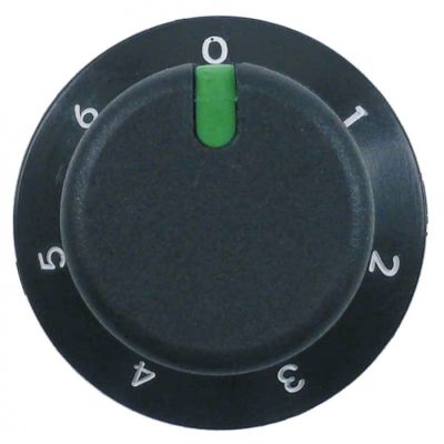 knob switch 7-position ø 56mm shaft ø 6x4,6mm shaft flat upper