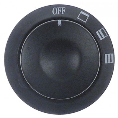 knob oven TH/BH/TH+BH ø 58mm shaft ø 6x4,6mm shaft flat bottom black