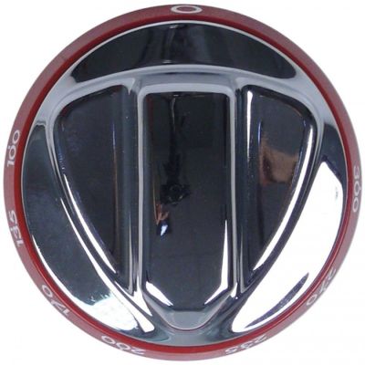 knob thermostat t.max. 300°C 100-300°C ø 72mm shaft ø 6x4,6mm shaft flat upper red